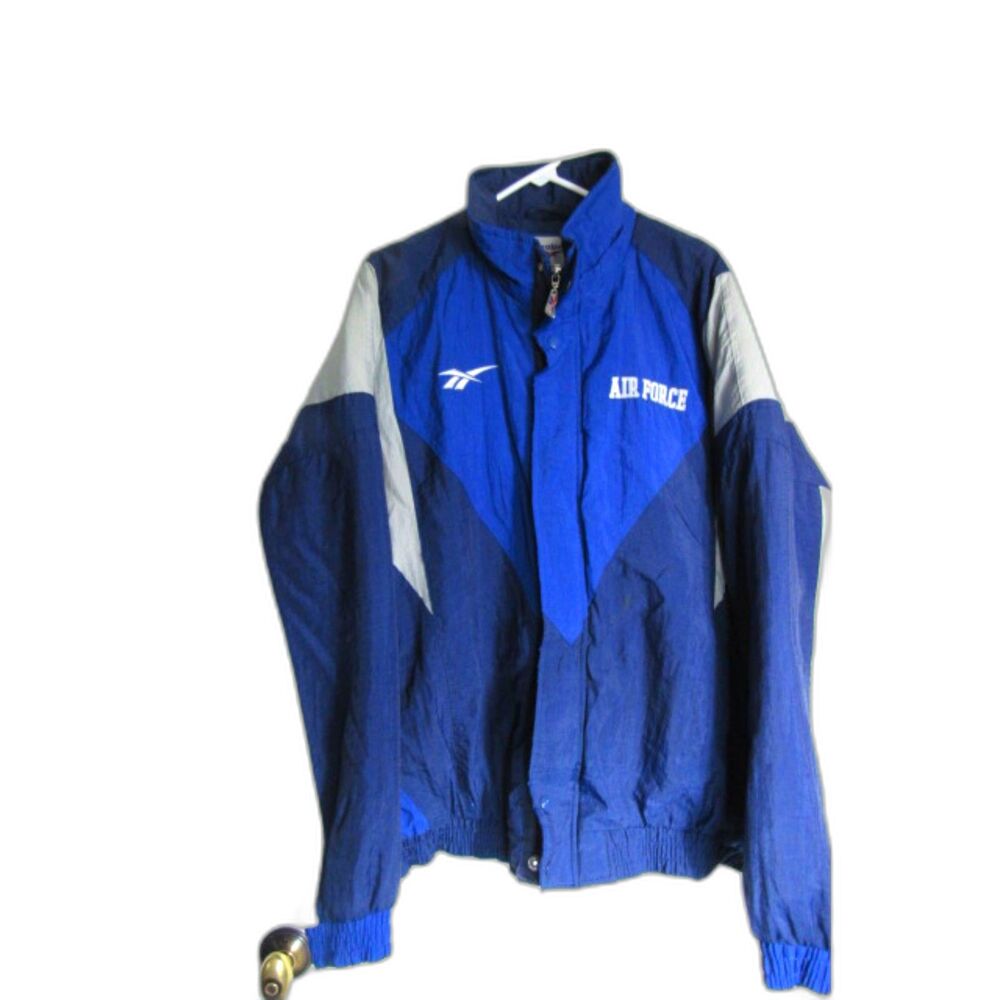 USAF air force winter coat blue XL eagle reebok sports jacket lined